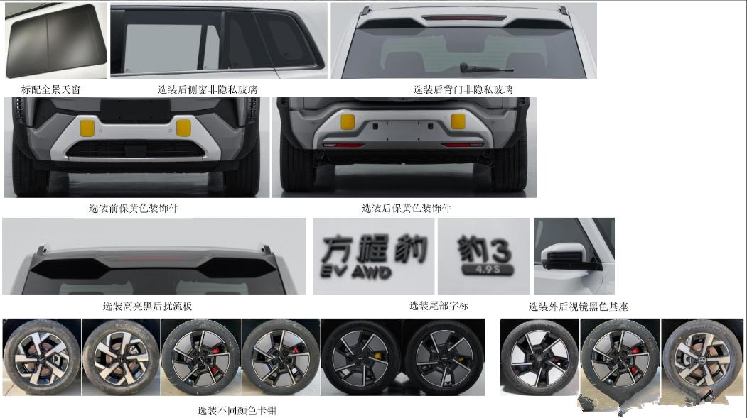 方程豹豹3申報圖曝光,三種風格的外觀可選,車身很有肌肉感